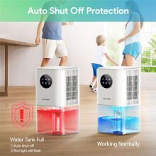 1700ML Air Dehumidifier,Quiet Dehumidifiers Home with 7 Color LED Timer & Auto Shut-Off for Bedroom/Bathroom EU Plug