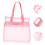 Roze Mesh Toilettas En Strand 3