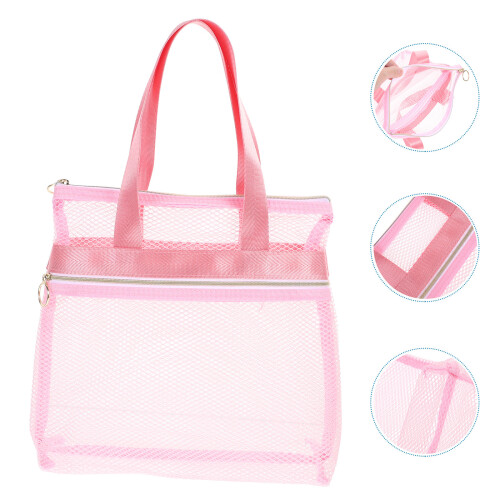 Roze Mesh Toilettas En Strand 2