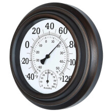 8" Decorative Indoor/outdoor Patio Wall Thermometer (bronze)