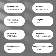 Cookie Press Baking Kit - 20 Discs & 4 Icing Tips for DIY Biscuit Making 26-27s