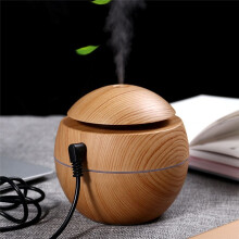 Wood Grain Round Humidifier Humidifier Wood Grain Aromatherapy Machine Office, Bedroom, Dormitory Decoration