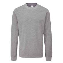 (M, Heather Marl) Mantis Unisex Adult Essential Heavy Long-Sleeved T-Shirt