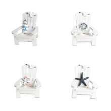 Mediterranean Ornament Mini Chair Models for Balcony 4Pcs Decorative Set