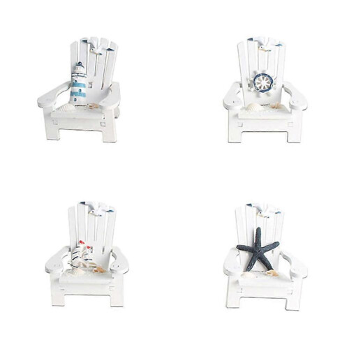 Mediterranean Ornament Mini Chair Models for Balcony 4Pcs Decorative Set