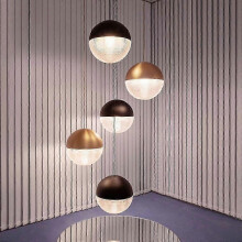 2026 Round Milk White Glass Lampshade Chandelier Single Head Nordic Brass E27 Pendant Light