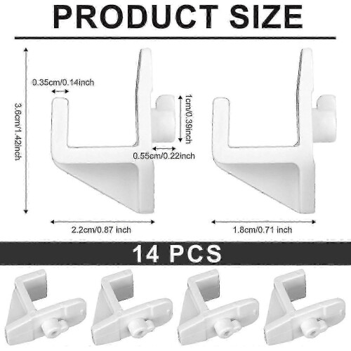 14pcs Plastic Refrigerator Shelf Clips, Freezer Shelf Clip Cooler Shelf Support 25-26