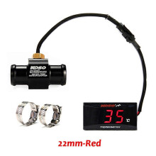 (22mm-Red) Motorcycle KOSO Water Temperature Gauge Mini Meter Thermometer Moto Universal for XMAX300 CB400 MT 07 09 Sensor Scooter Racing