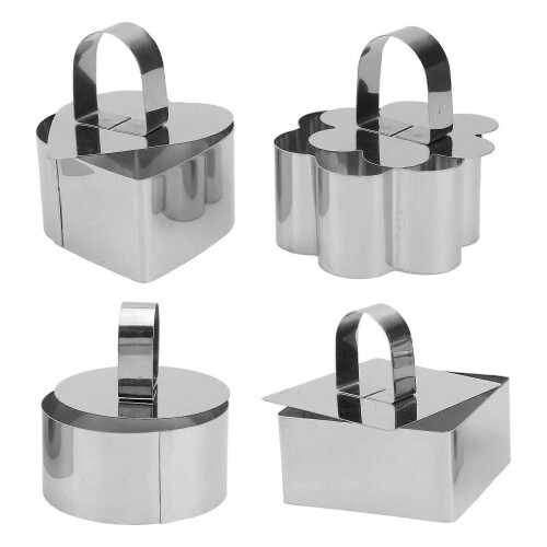 Cake Mold 4Pcs Unique Shapes for Baking Use with Stainless Steel Material