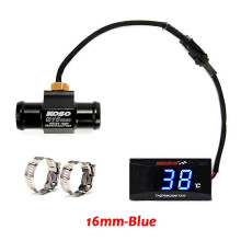 (16mm-Blue) Motorcycle KOSO Water Temperature Gauge Mini Meter Thermometer Moto Universal for XMAX300 CB400 MT 07 09 Sensor Scooter Racing
