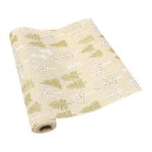 Golden Printed Christmas Table Runner Tablecloth for Decoration Cloth