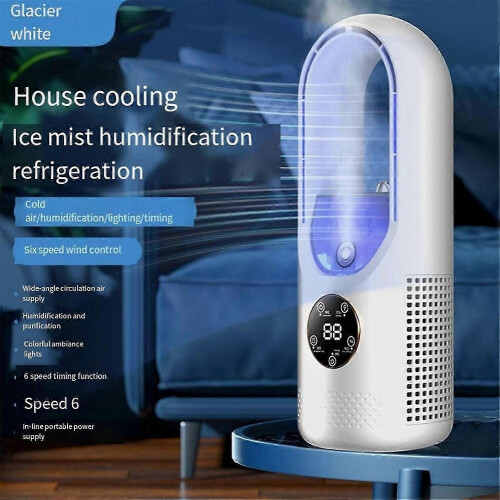Bladeless Fan Cooling Fan Water-Cooled Desktop Fan Blue 1