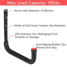 Garage Storage Ladders Hooks, 6 Pack Heavy Duty Utility Hanger, 9.8IN Wall Mount Rack Safely Holds 50 Pounds