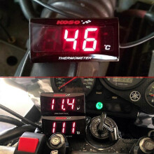 (16mm-Red) Motorcycle KOSO Water Temperature Gauge Mini Meter Thermometer Moto Universal for XMAX300 CB400 MT 07 09 Sensor Scooter Racing