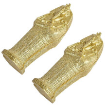 Desktop Wooden Mummy Coffin Ancient Egypt Ornament for Home Decor 2Pcs