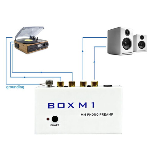 BOX M1 Preamplifier for Turntables Phono Amplifier Gramophone Turntable Amplifier EU Plug 2