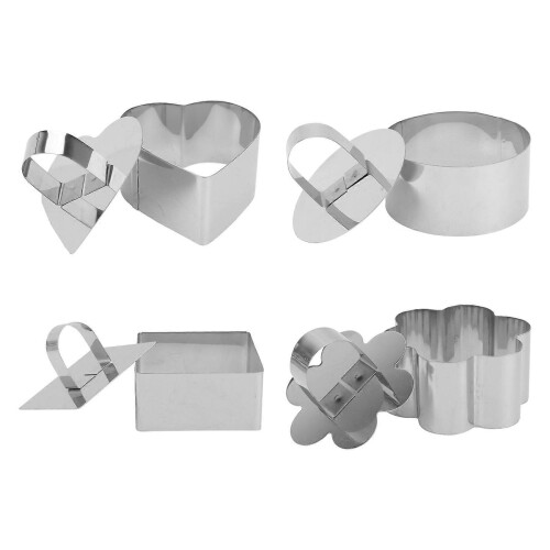 Cake Mold 4Pcs Unique Shapes for Baking Use with Stainless Steel Material 2