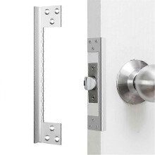 7-inch Door Latch Guard Plate L-Shaped Stainless Steel Door Security Protector Latch Cover - Stainle new 26-27s