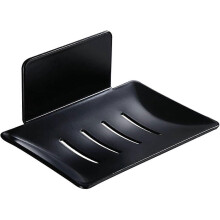 2026 Wall Mounted Soap Dish, Adhesive Shower Soap Holder, Metal Soap Box Shelf without Drilling for Bathroom, Kitchen Sponge Holder Black