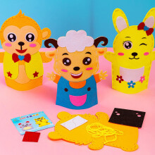 5Sets Creatief Handpoppen Kit Kleurige Stoffen DIY Voor Kinderen