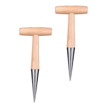 Wooden Garden Planting Tools Hand Dibbers for Soil Punching 2Pcs