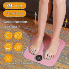 EMS Foot Massager Mat USB Rechargeable Leg Reshaping Pad, 6 Modes 19 Levels for Blood Circulation and Muscle Pain Relief