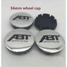 (56mm silver cap1) suitable for 4pcs 56mm 60mm 65mm 68mm Abt Car Wheel Center Hub Cap Badge Dust-proof Covers Emblem Sticker Car Styling