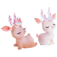 Decorative Brown Deer Resin Cake Ornament for Car and Home 2Pcs