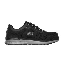 (10.5 UK, Black) Skechers Mens Lyndale Mesh Steel Toe Cap Safety Boots