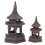 Hexagonal Pavilion Ceramics Adornments Brown for Decoration 2Pcs Set 1