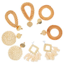 4Paren Handmade Rattan Oorbellen Set Lichtgewicht En Comfortabel