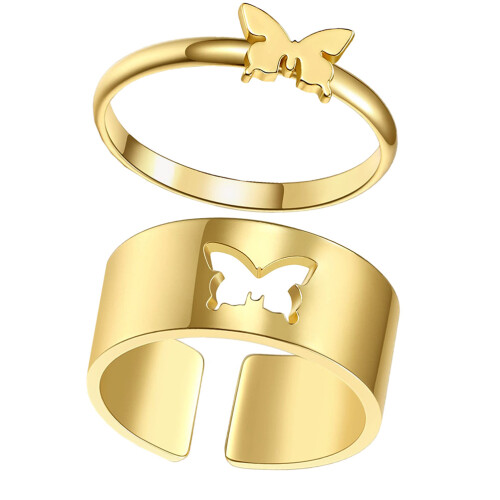 2St Trendy Gouden Ring Vrouwen Verstelbare Opening