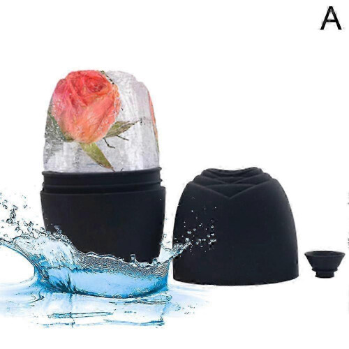 (Black) Silicone Ice Roller Face Eyes Neck Massage Remove Dark Circle Shrink Pore
