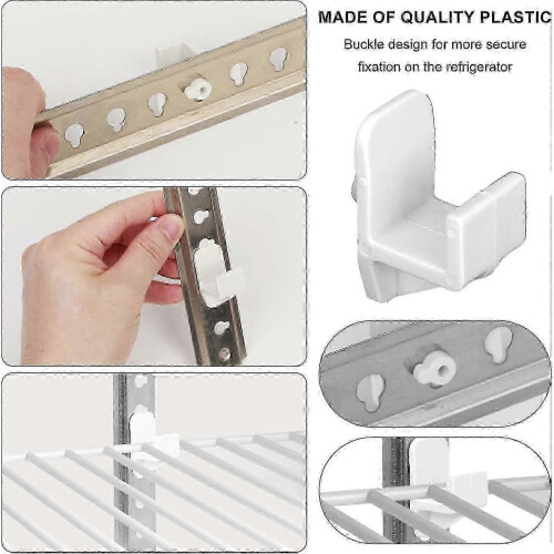 14pcs Plastic Refrigerator Shelf Clips, Freezer Shelf Clip Cooler Shelf Support 25-26 1