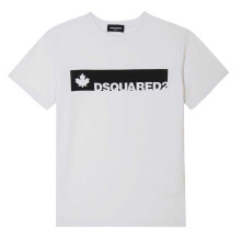 (12 Years, White/Black) DSquared2 Boys Maple Leaf T-Shirt