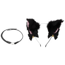 1Set Oren Hoofdband Set Roze Stoffen Decoratieve Cosplay Collar