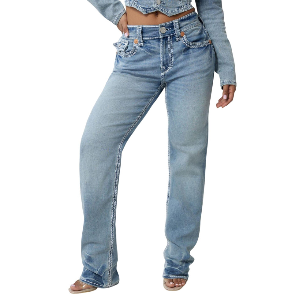 True Religion (30S, Horizon) Womens/Ladies Ricki Rlxd Denim Relaxed Fit Jeans