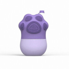 Soft Silicone Ice Roller with Cleansing Brush for Skin Care and Massage - Purple hwy