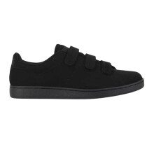 (11 UK, Black) Lonsdale Mens Leyton Triple Strap Flat Trainers