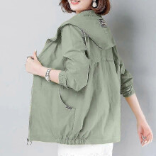 Summer Women Jacket Thin Coat Casual Long Sleeve Hooded Jacket Female Windbreaker Sunscreen Jacket Outwear 2025