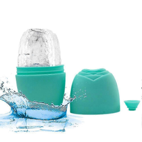(blue) Silicone Ice Roller Face Eyes Neck Massage Remove Dark Circle Shrink Pore