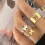 2St Trendy Gouden Ring Vrouwen Verstelbare Opening 8