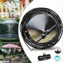 15M Outdoor Patio Mist Sprayer, Misting System Misting Cooling System, Mist Hose Kit for Garden Patio Umbrella Trampoline Greenhouse Swimming Pool (18