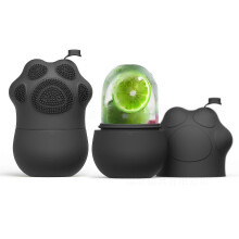 Silicone Ice Roller with Soft Cleansing Brush Skin Care Tools Firming Massage Brush-black