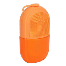 Reusable Silicone Ice Roller with Brush for Facial Beauty - Skin Care Tool for Face, Eye Neck (Orange)