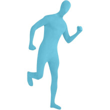 (M, Blue) Full Body Second Skin Costume for Comedy and Fancy Dress Up