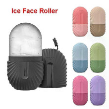 (Blue) Ice Face Roller Ice Cube Beauty Massage Silicone Ice Mold For Eye Puffiness Ice Facial Roller Shrink Pores