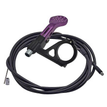 (Purple) Mountain Bike Seatpost with Remote Lever for External and Internal Routing featuring an Adjustable Dropper