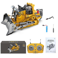 (C) Remote Control Excavator/Dump Truck/Bulldozer, Functional Engineering Construction Vehicle Toy with Lights & Sound, Christmas Birthday for Kids