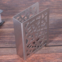 2X Napkin Holder Stainless Steel Tabletop Napkin Holder Paper Towel Rack Metal Upright Napkin Holder for Kitchen